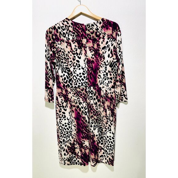 Calvin Klein wrap dress animal print career wear office siren business women 12 - Picture 2 of 6